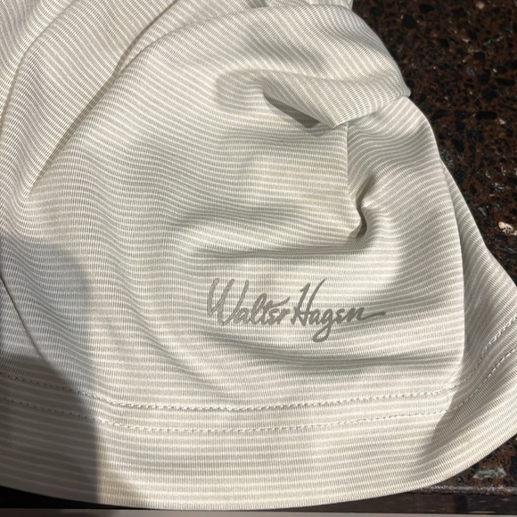 Walter Hagen Polo Shirt Mens Large grey Striped Polyester Short Sleeve - Picture 6 of 6